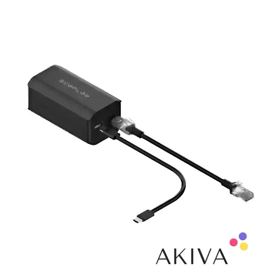 Black portable power bank with cables showcasing ECOFLOW Power Hub AC Charge Adapter