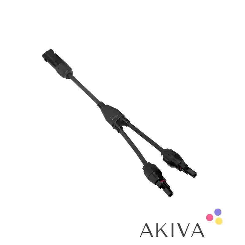Black Y-splitter cable for EcoFlow Solar MC4 parallel connection setup