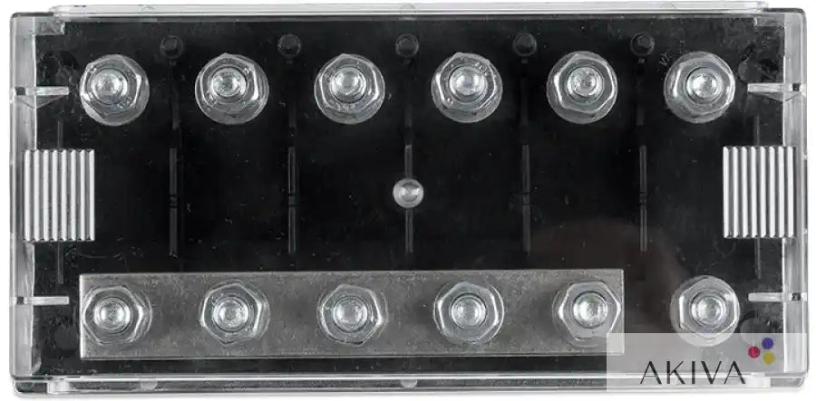 6-way fuse holder for MEGA-fuse with 6 silver hexagonal terminals