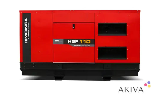 Red industrial generator with black accents for Himoinsa HSF-110-T5 S2 400V 3-phase output