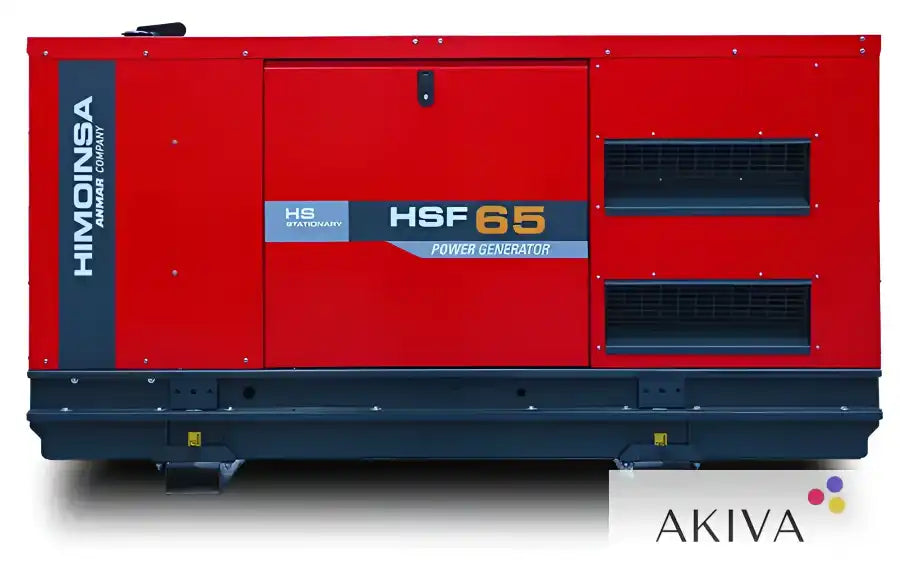 Red and black Himoinsa HSF-65-T5 S3A 400V 3-Phase industrial diesel generator