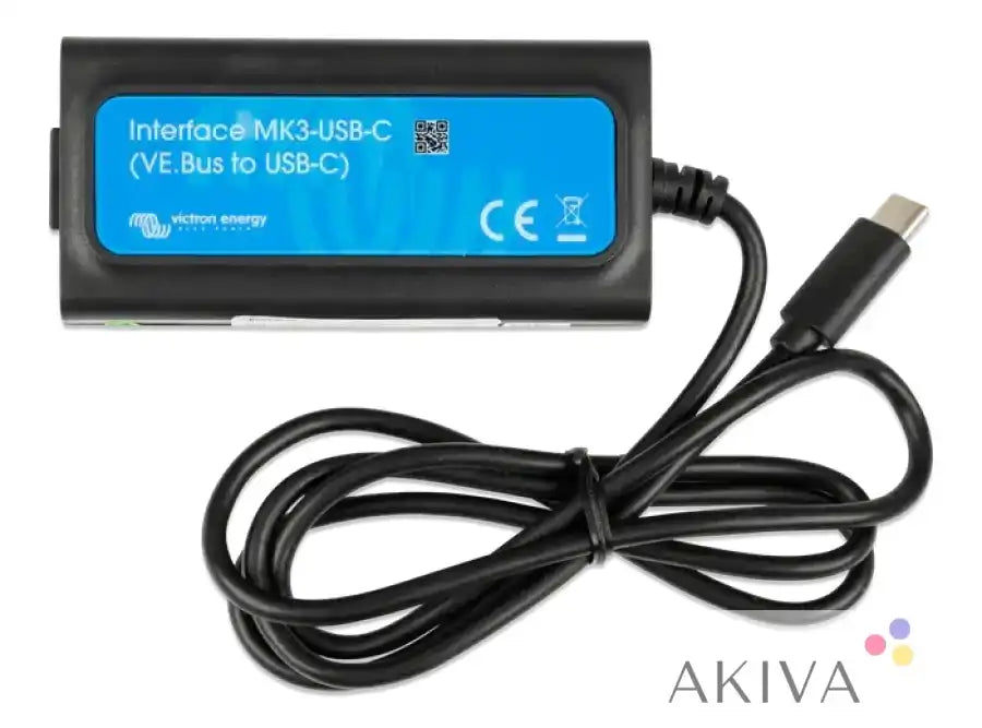 Interface MK3-USB-C adapter with blue label and USB-C cable for off-grid power