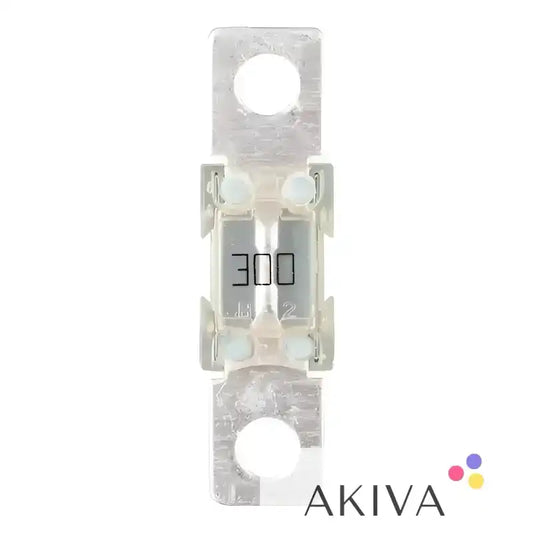Silver-toned 300-amp fuse for MEGA-fuse 300A 58V-48Vprod electrical applications