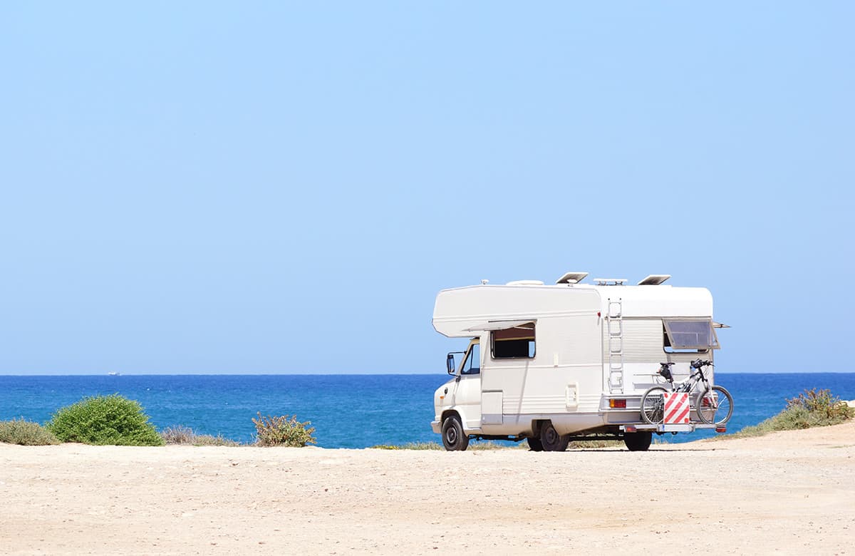 modern motor home on the beach