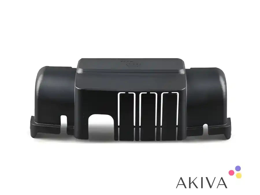 Black plastic housing for MPPT WireBox-XL MC4 with vertical slots and curved edges