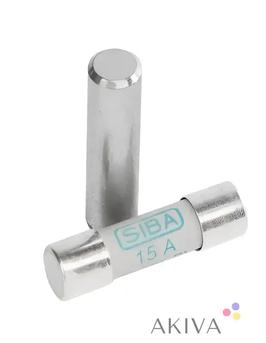 Cylindrical SIBA 15A fuses from Option Fuses 6x15A DC+ for reliable circuit protection
