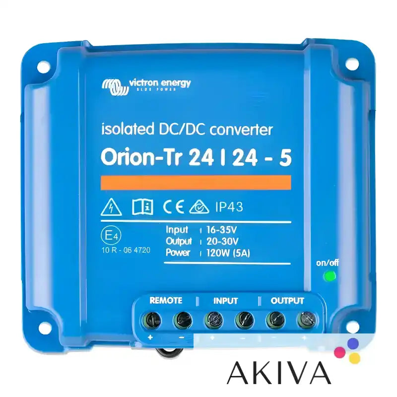 Blue isolated DC-DC converter Orion-Tr 24/24-5A for efficient power conversion