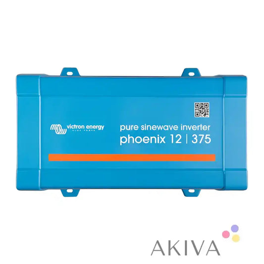 Blue plastic victron energy phoenix inverter 12 375 with orange stripe for off-grid power solutions direct schuko model