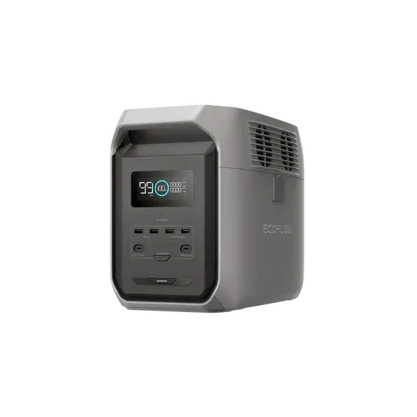 silver and dark grey ecoflow power station