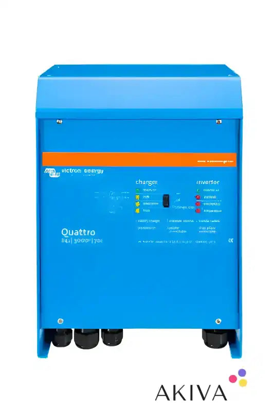 Blue Victron Energy Quattro inverter/charger 120V VE.Bus model for efficient power management