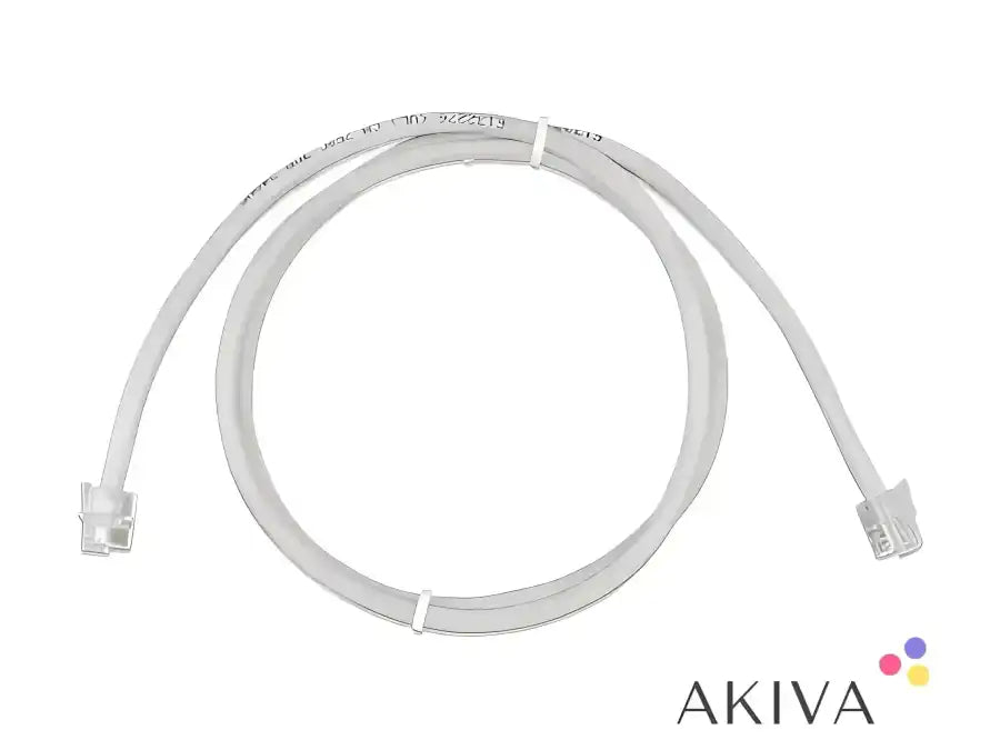 Gray RJ12 UTP cable with RJ11 connectors, ideal for reliable networking connections