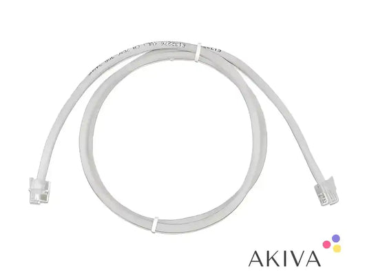 Gray RJ12 UTP cable with RJ11 connectors, ideal for reliable networking connections