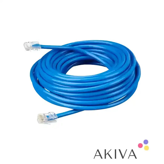 Coiled blue Ethernet cable from the RJ45 UTP Cable 15 m for high-speed connectivity
