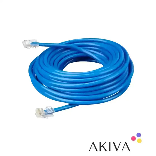 Coiled blue Ethernet cable for RJ45 UTP Cable 20 m, ideal for network connections