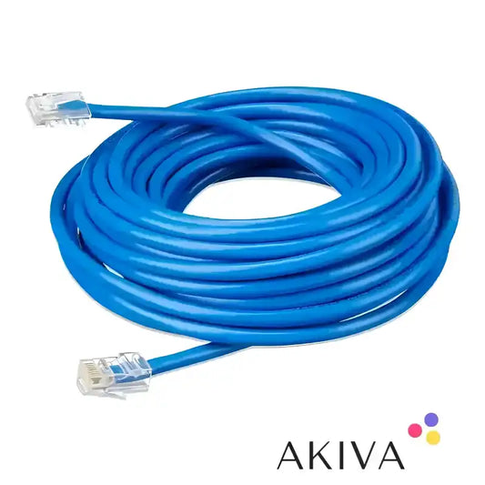 Coiled blue Ethernet cable for RJ45 UTP Cable 5 m, suitable for high-speed networking