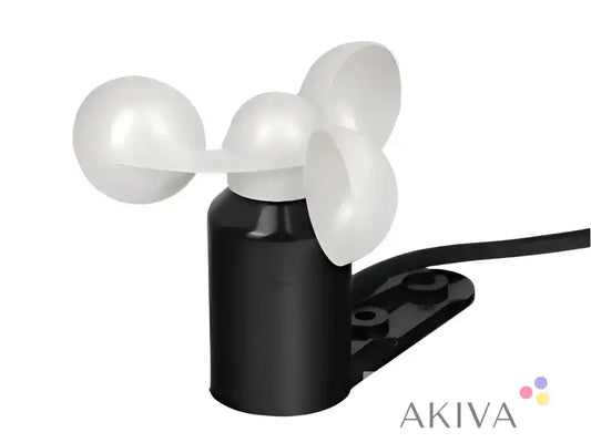 Black anemometer with three white cups sensor for wind speed Fronius wind speed measurement