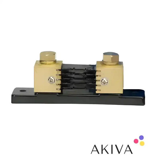 Brass and black shunt resistor for Shunt 500A/50mV, ideal for high current applications