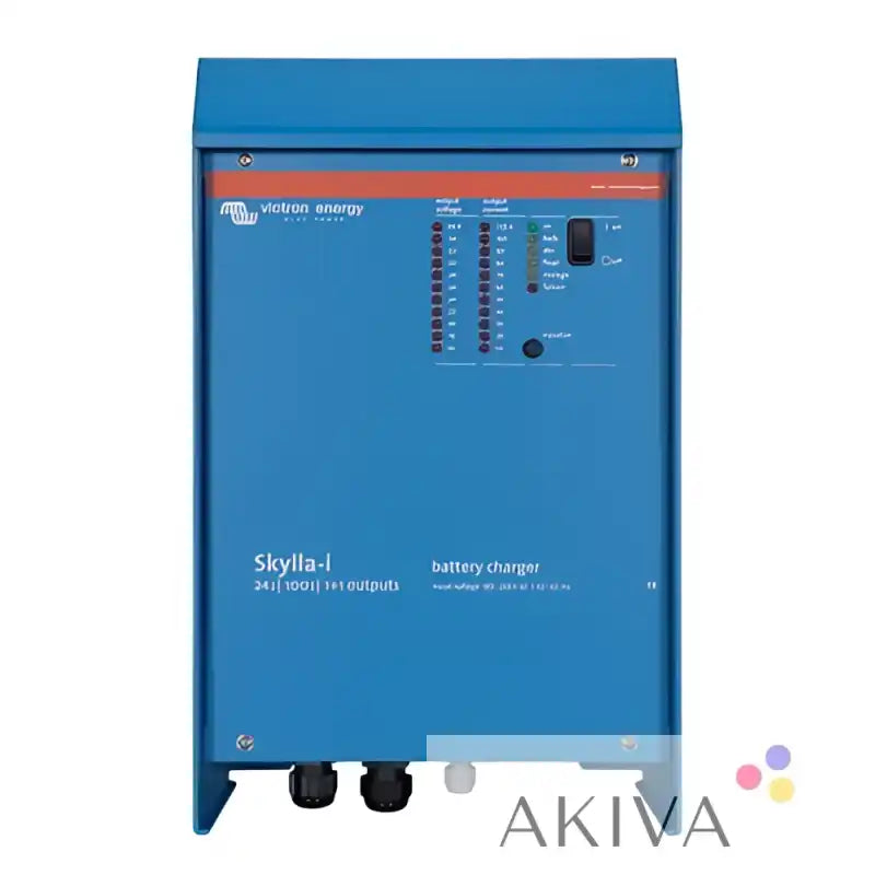 Blue Victron Skylla-i 24/80(3) 230V battery charger with control panel and ports