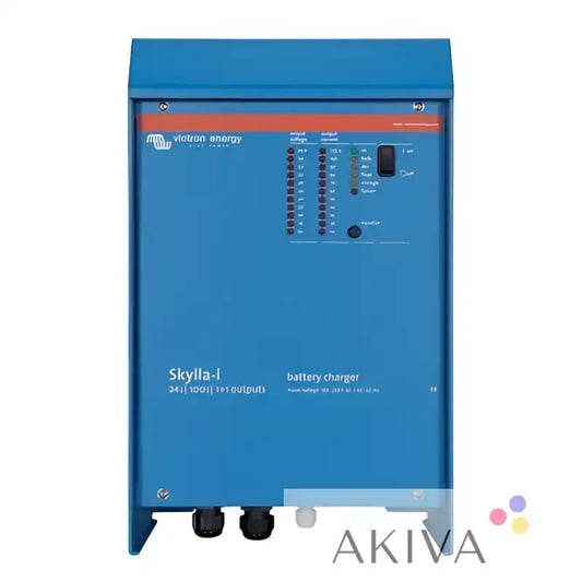 Blue Victron Skylla-i 24/80(3) 230V battery charger with control panel and ports