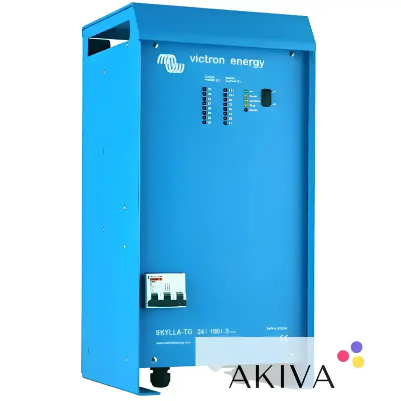 Blue Victron Energy battery charger in Skylla-TG 24/100(1+1) 3-phase 400V for off-grid power solutions