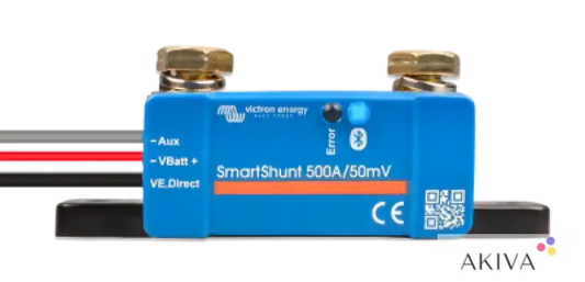 Blue Victron Energy SmartShunt 500A 50mV IP65 with brass terminals for accurate monitoring