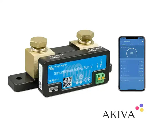 SmartShunt 500A/50mV with smartphone display for real-time data monitoring