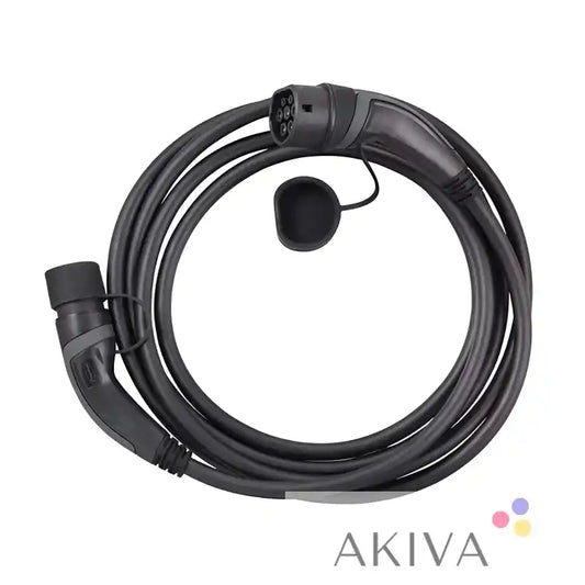 Black electric vehicle charging cable Type 2 2.5m accessory wallbox for off-grid power solutions