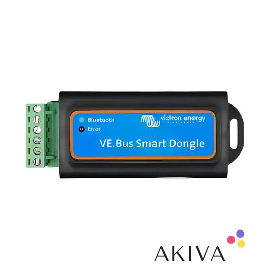 Black VE.Bus Smart Dongle with green terminal block for enhanced smart dongle connectivity