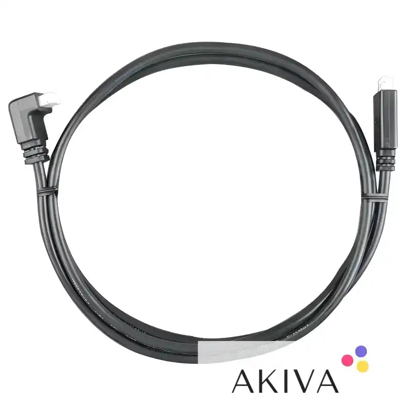 Black optical audio cable for VE.Direct Cable 0.9m with right angle conn for off-grid power solutions
