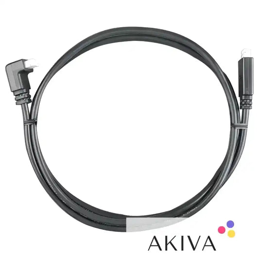 Black optical audio cable for VE.Direct Cable 0.9m with right angle conn for off-grid power solutions