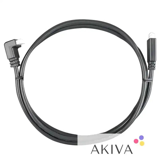 Black optical audio cable for VE.Direct Cable 1.8m with right angle conn for off-grid power solutions