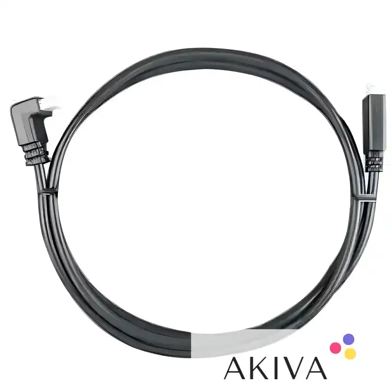Black USB cable with right-angle connector for VE.Direct Cable 10m use