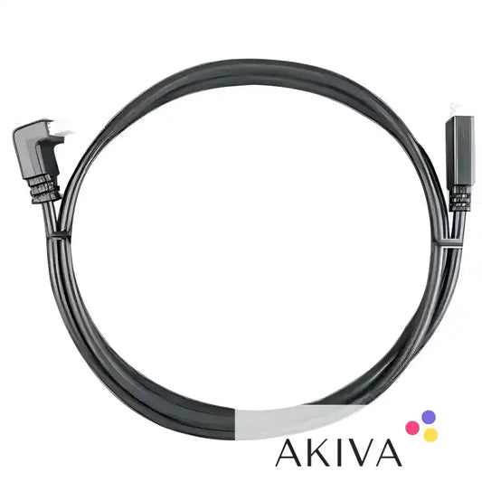 Black USB cable with right-angle connector for VE.Direct Cable 10m use
