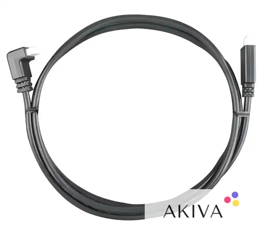 Black fiber optic audio cable for VE.Direct Cable 3m with right angle conn, ideal for off-grid power solutions