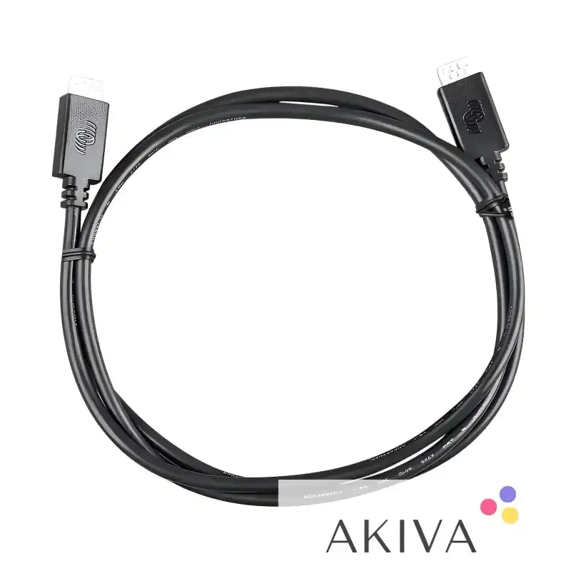 Black USB cable with connectors for VE.Direct Cable 3m, ideal for Off-Grid Power Solutions
