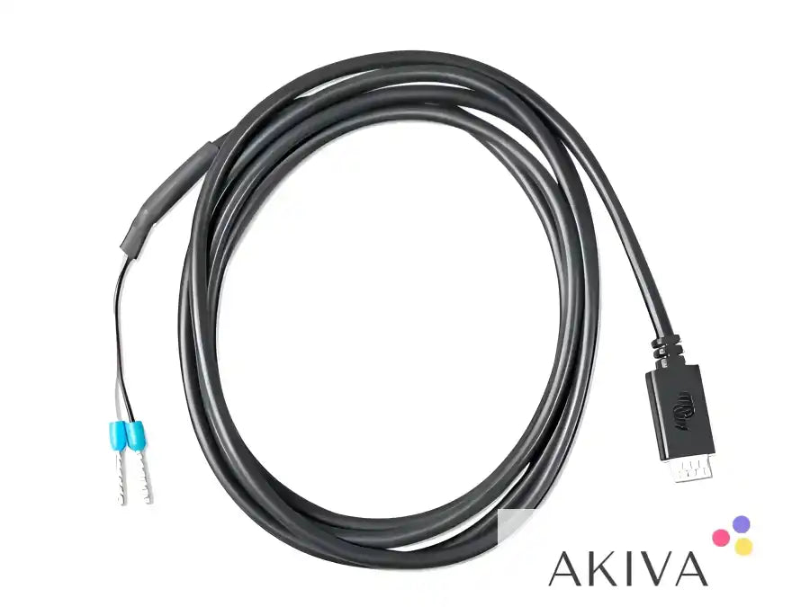 Black USB cable with stripped wire ends for VE.Direct TX digital output cable