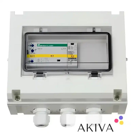 White electrical enclosure with clear cover for VE Transfer Switch 5KVA