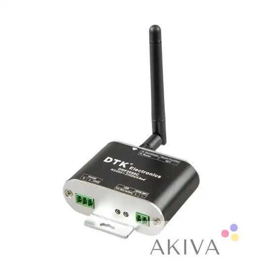 Black Dtk Electronics wireless remote control with antenna for Zigbee to RS485 converter in campervan systems